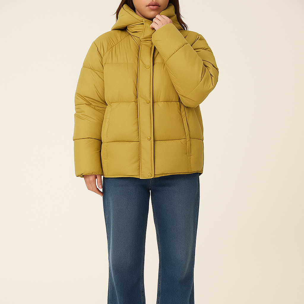 Czarna Puchowa Kurtka Dla Kobiet - Z Kapturem